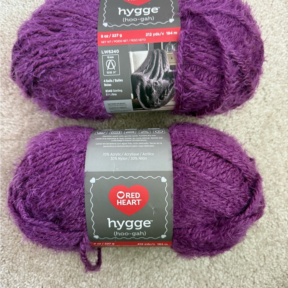 Red Heart Hygge violet Yarn lot